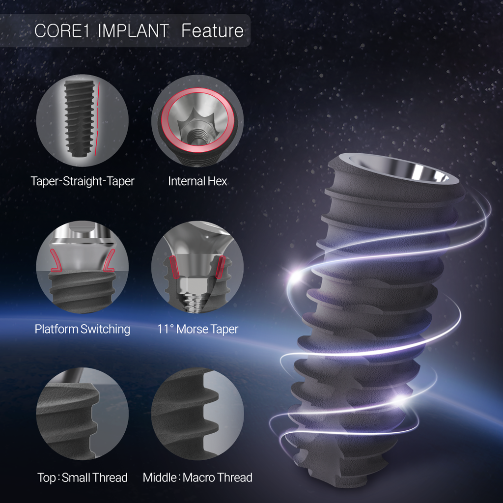 Implante Dental CORE1 SLA Ø 3.0,Ø 3.5 MINI